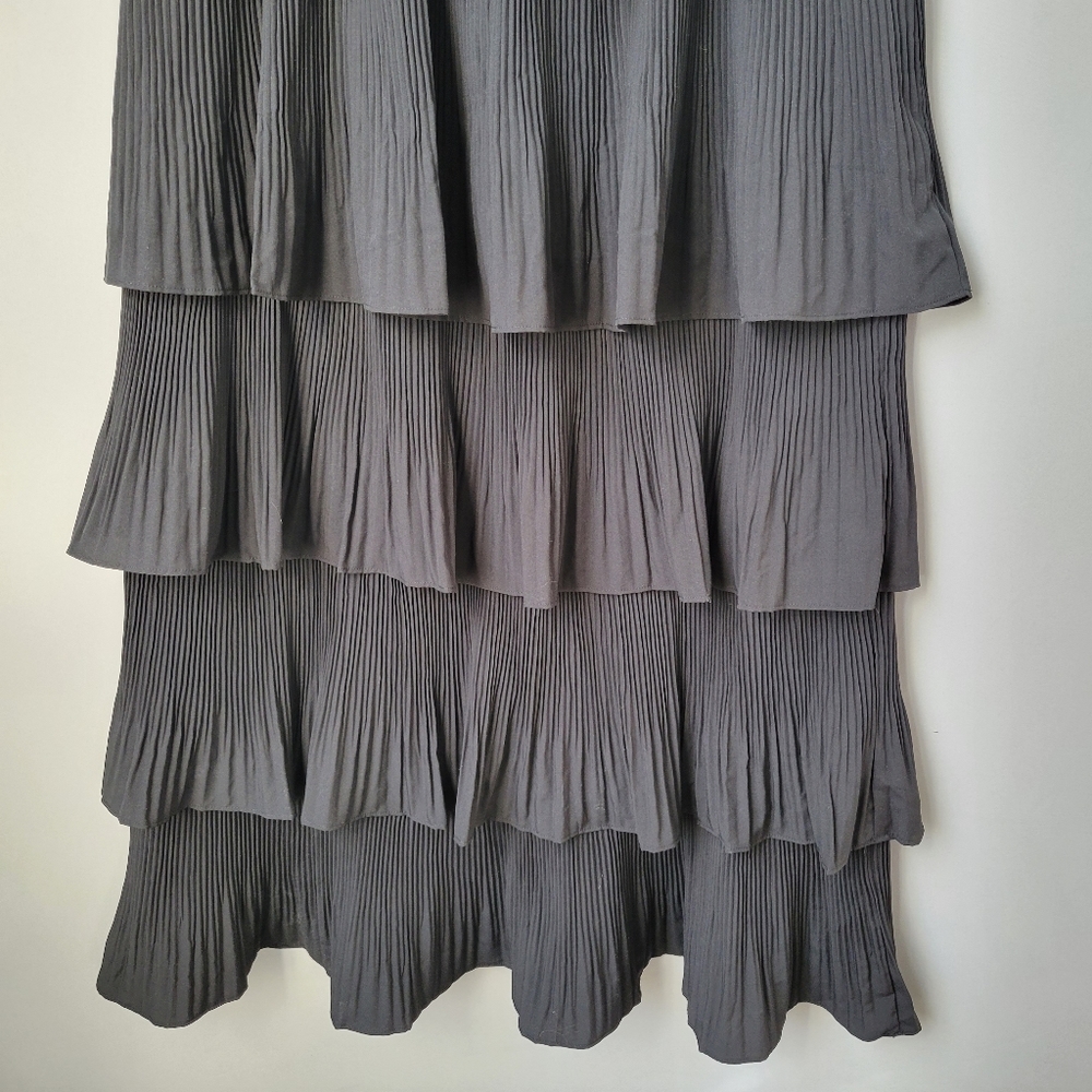 New Anthropologie Mare Tiered Pleated Midi Dress or Skirt Black S - Picture 7 of 11